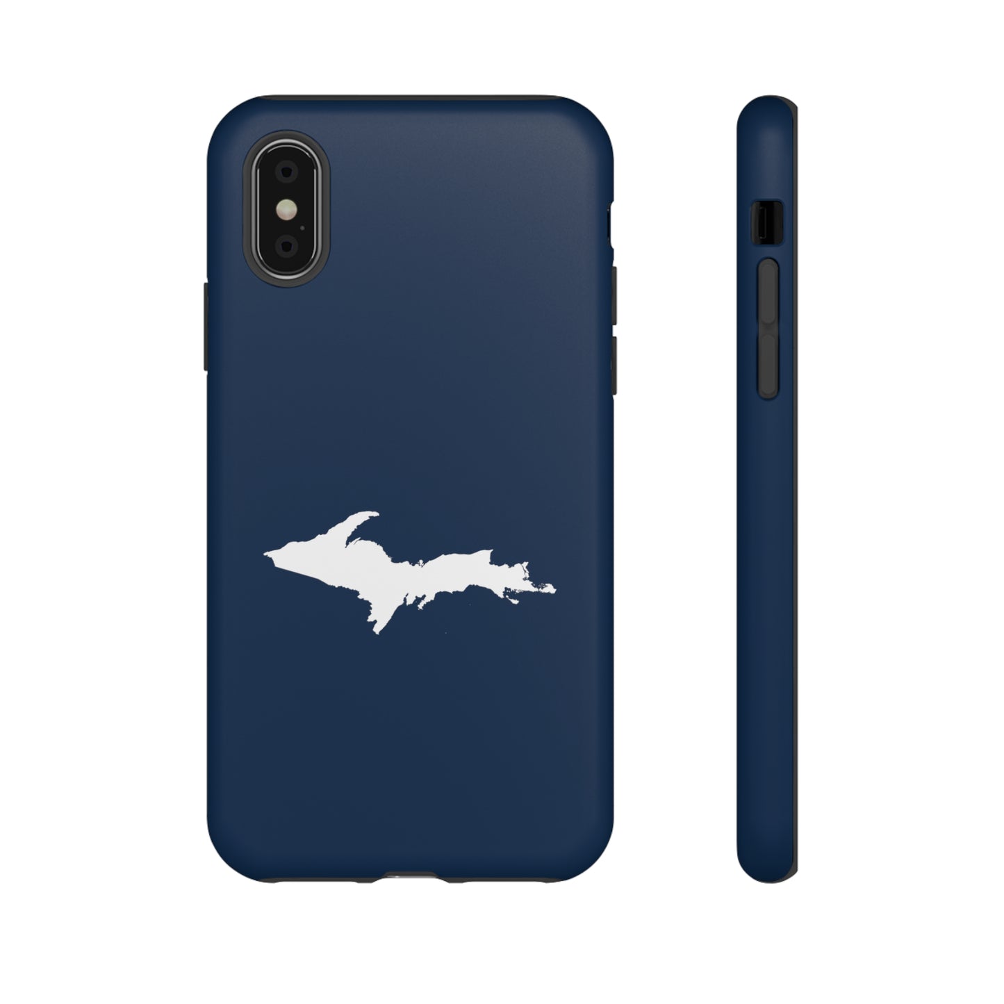 Michigan Upper Peninsula Tough Phone Case (Navy w/ UP Outline) | Apple iPhone