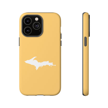 Michigan Upper Peninsula Tough Phone Case (Citrine Color w/ UP Outline) | Apple iPhone