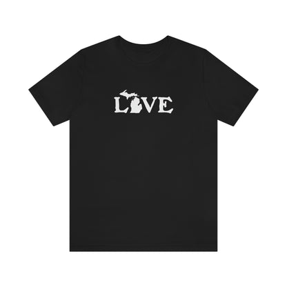 Michigan 'Love' T-Shirt (Woodcut Font) | Unisex Standard Fit