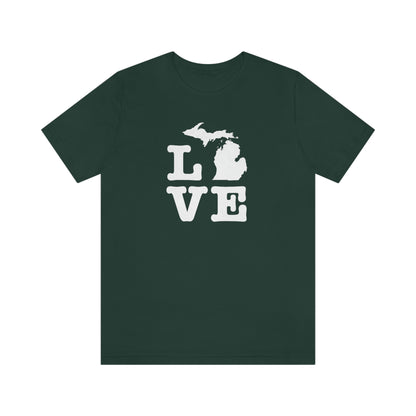 Michigan 'Love' T-Shirt (Typewriter Font) | Unisex Standard Fit