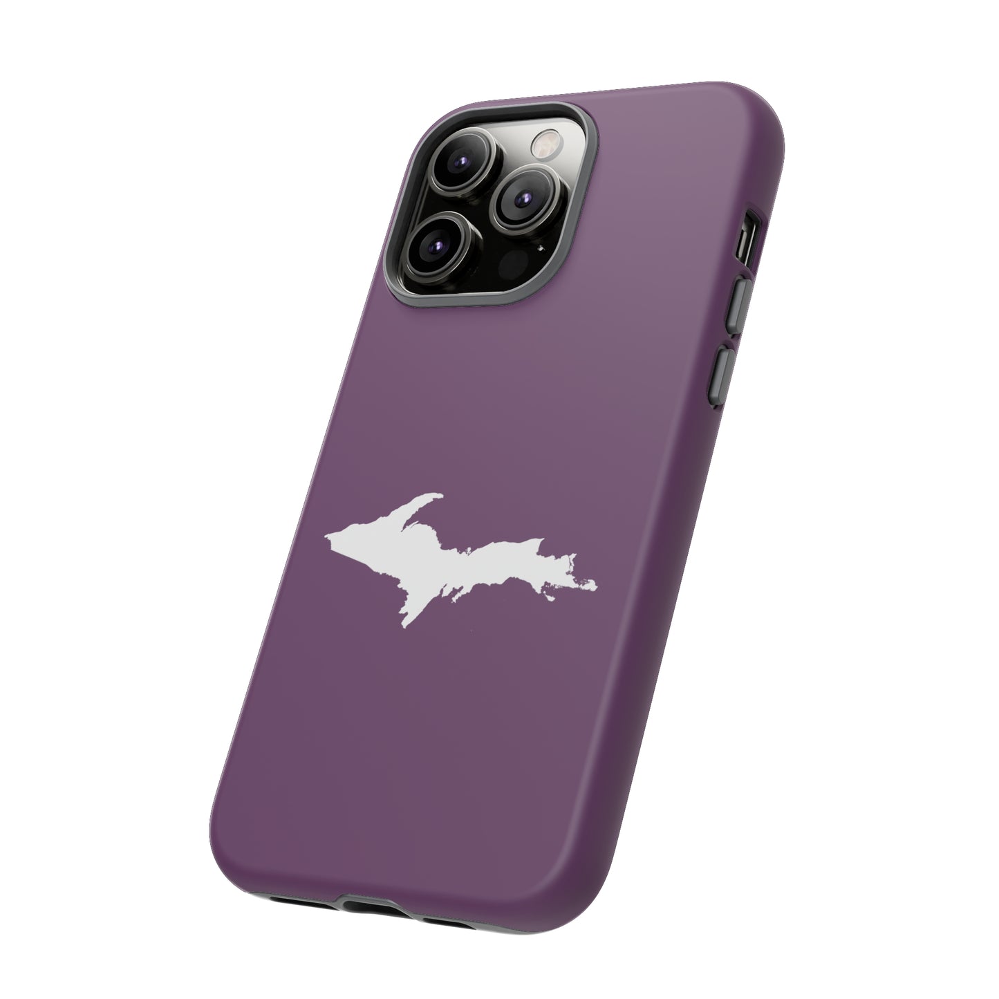 Michigan Upper Peninsula Tough Phone Case (Plum w/ UP Outline) | Apple iPhone