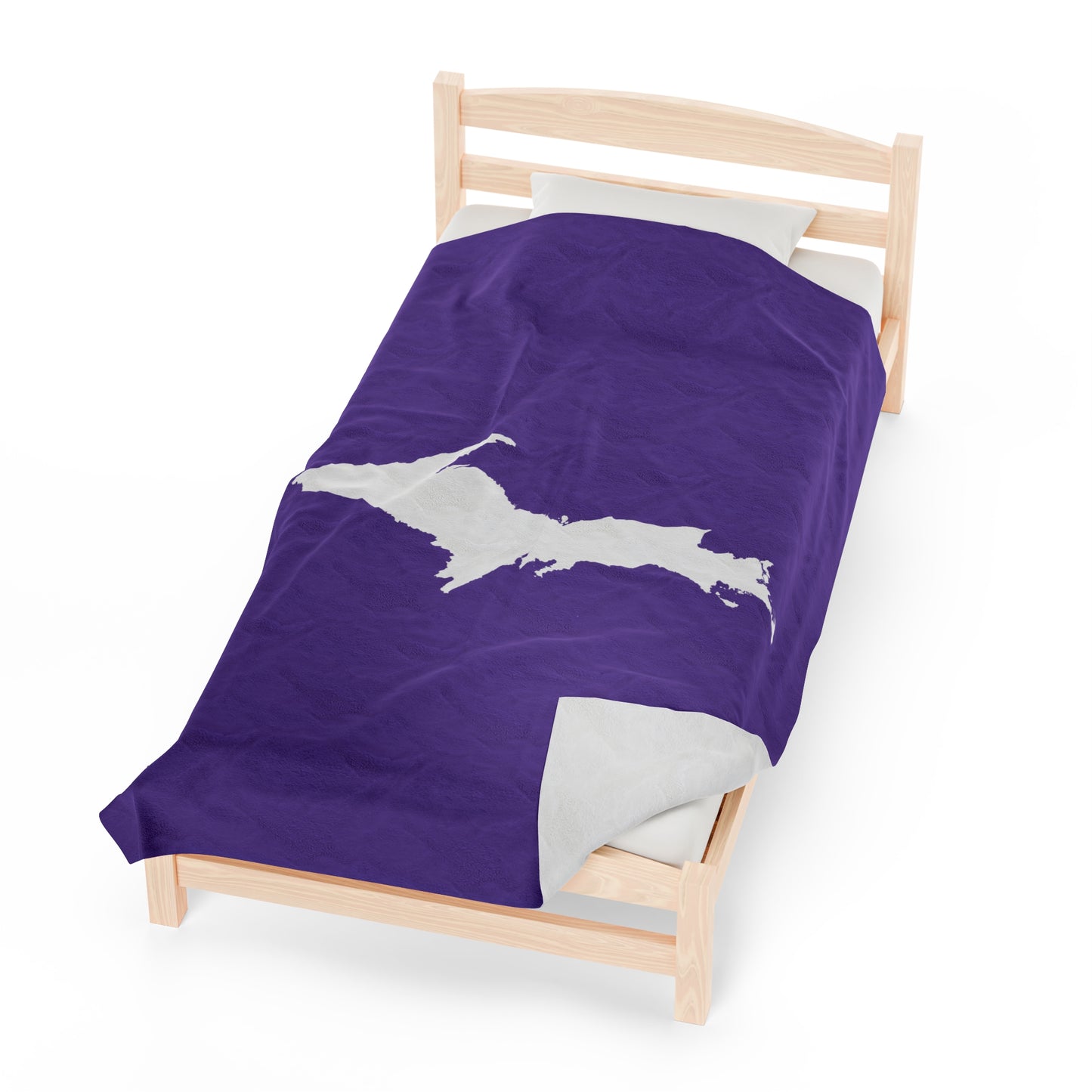 Michigan Upper Peninsula Plush Blanket (w/ UP Outline) | Lake Iris