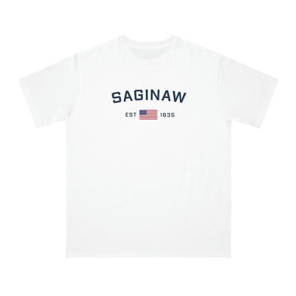 'Saginaw EST 1835' T-Shirt (w/ USA Flag | Organic Unisex