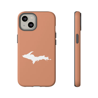 Michigan Upper Peninsula Tough Phone Case (Copper Color w/ UP Outline) | Apple iPhone