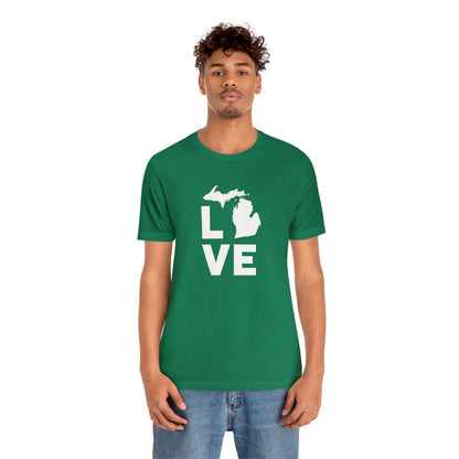 Michigan 'Love' T-Shirt (Geometric Sans Font) | Unisex Standard Fit