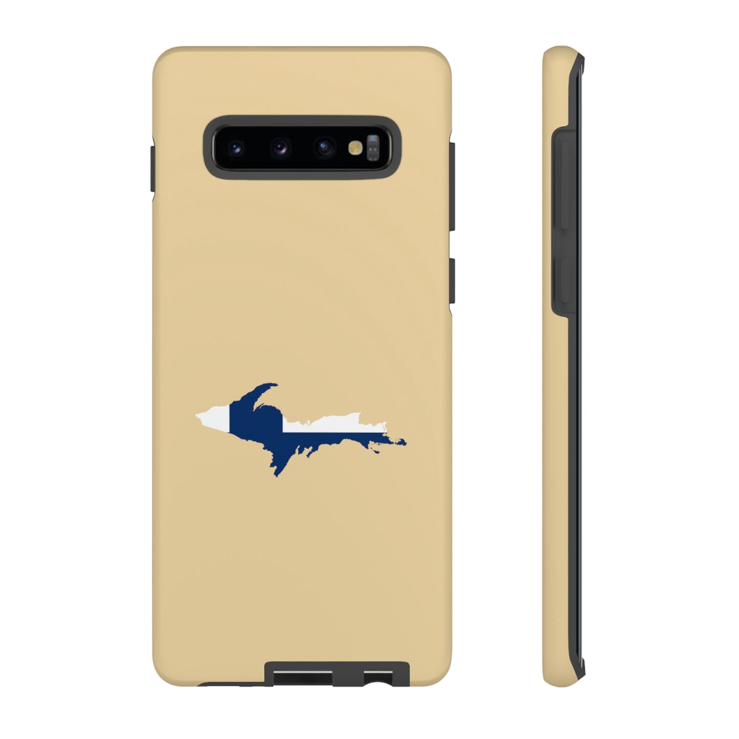 Michigan Upper Peninsula Tough Phone Case (Maple Color w/ UP Finland Flag Outline) | Samsung & Pixel Android