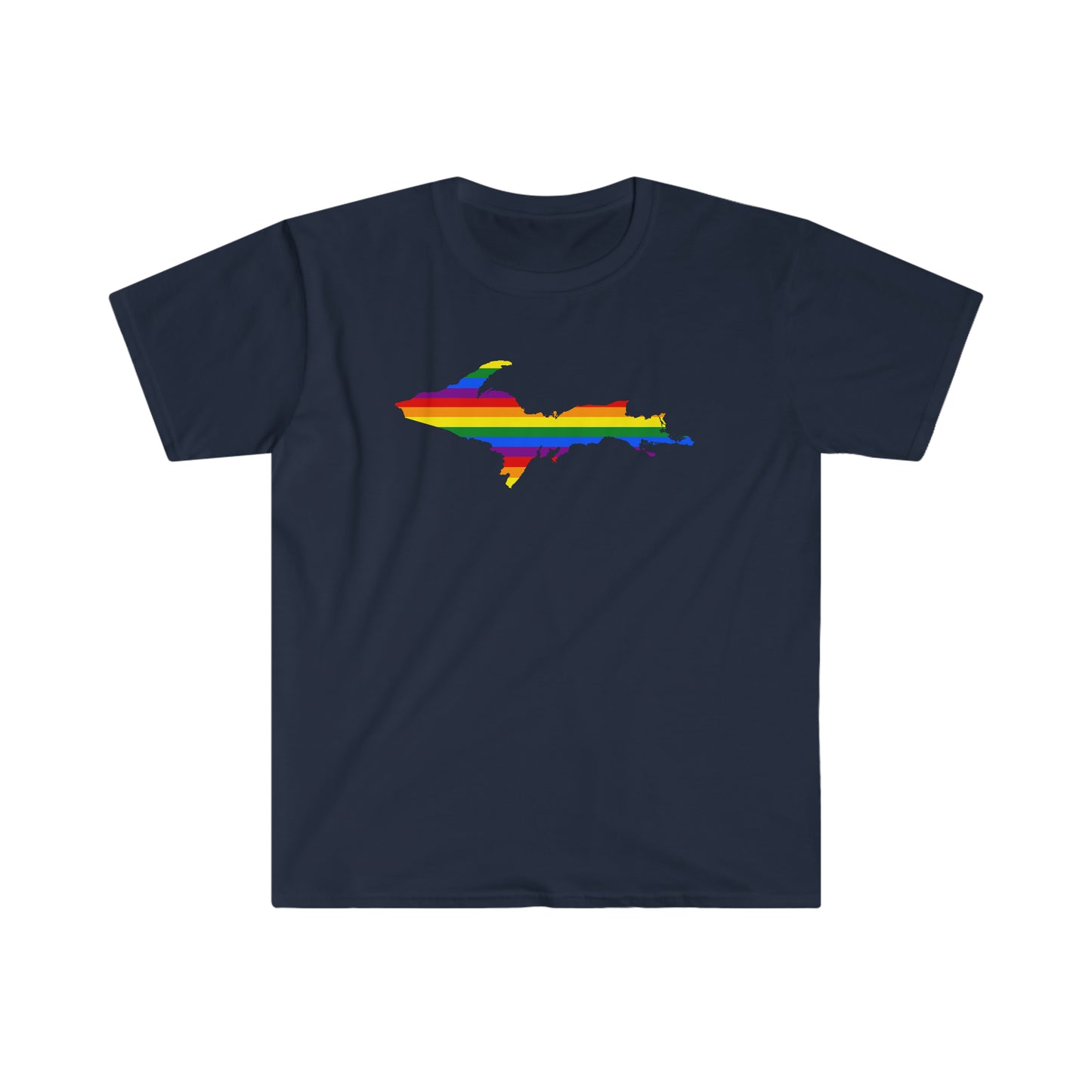 Michigan Upper Peninsula T-Shirt (w/ UP Pride Flag Outline) | Unisex Budget