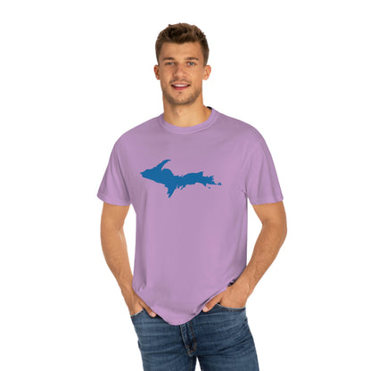 Michigan Upper Peninsula T-Shirt (w/ Azure UP Outline) | Unisex Garment-Dyed