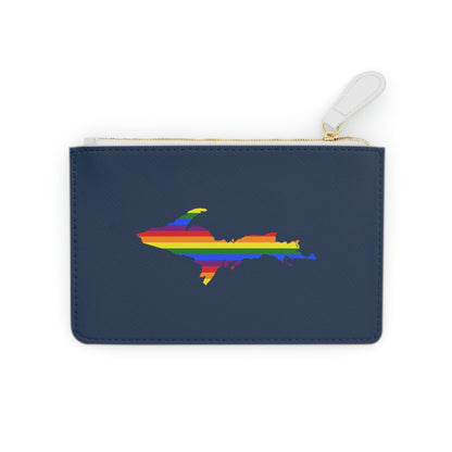 Michigan Upper Peninsula Mini Clutch Bag (Navy w/ UP Pride Flag Outline)