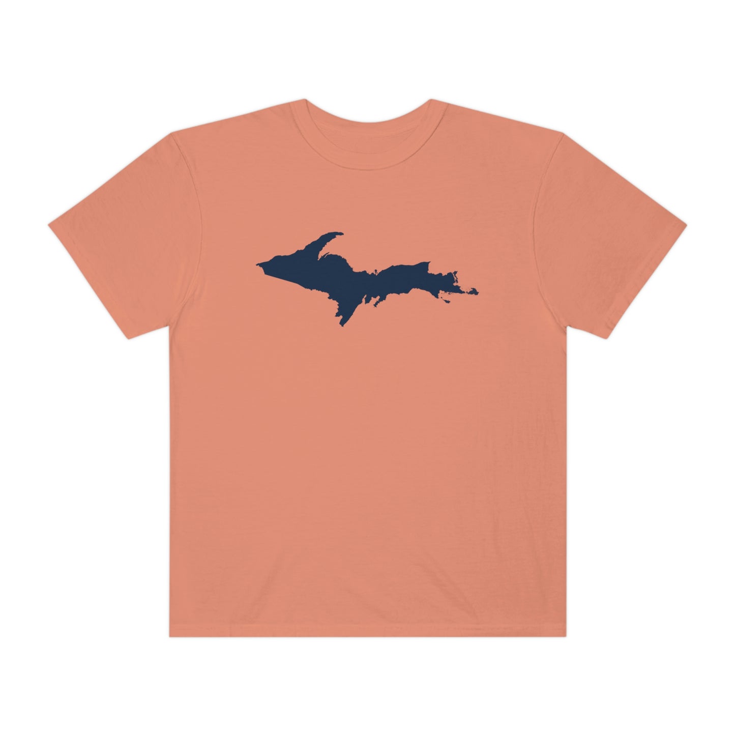 Michigan Upper Peninsula T-Shirt (w/ Navy UP Outline) | Unisex Garment-Dyed