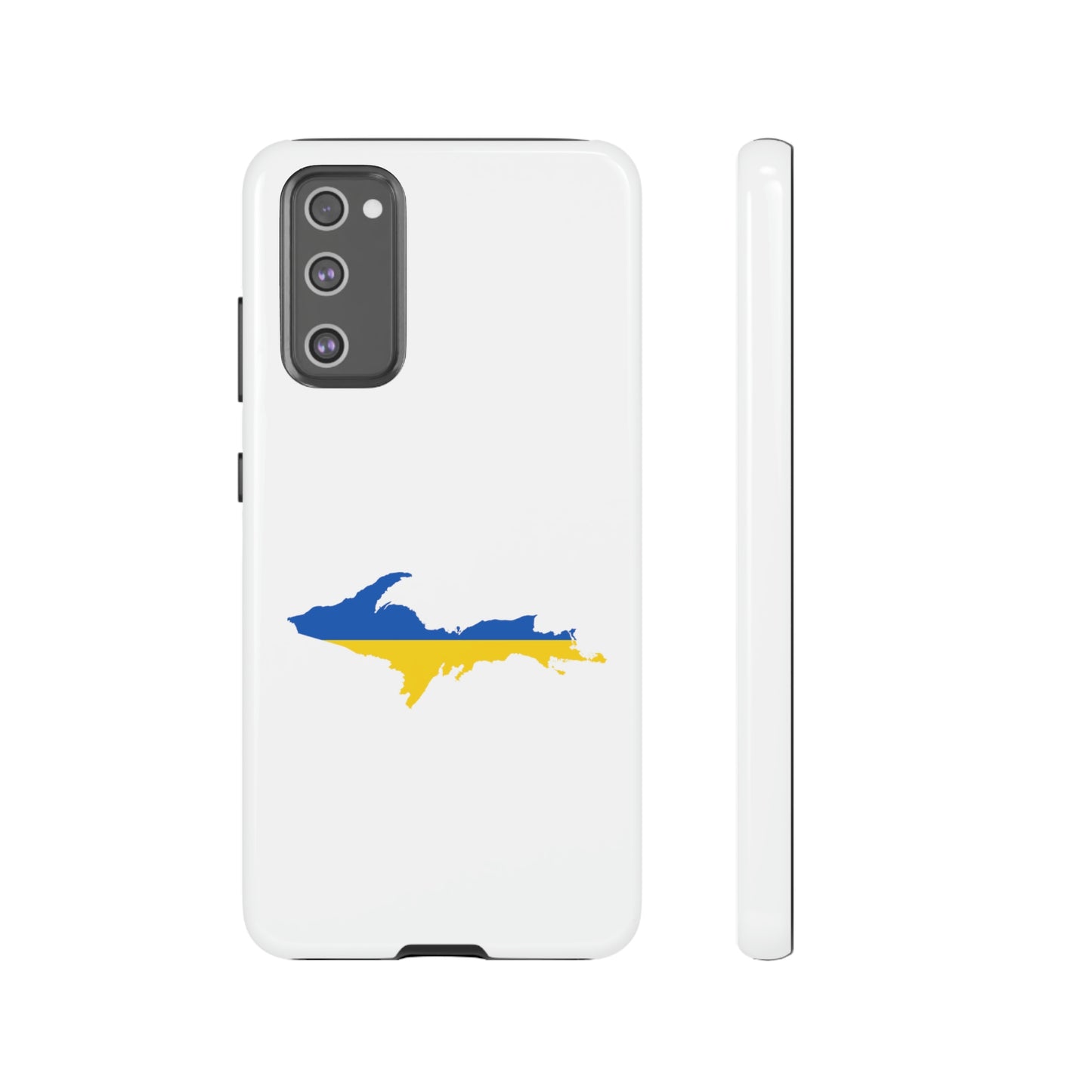 Michigan Upper Peninsula Tough Phone Case (w/ UP Ukraine Flag Outline) | Samsung & Pixel Android