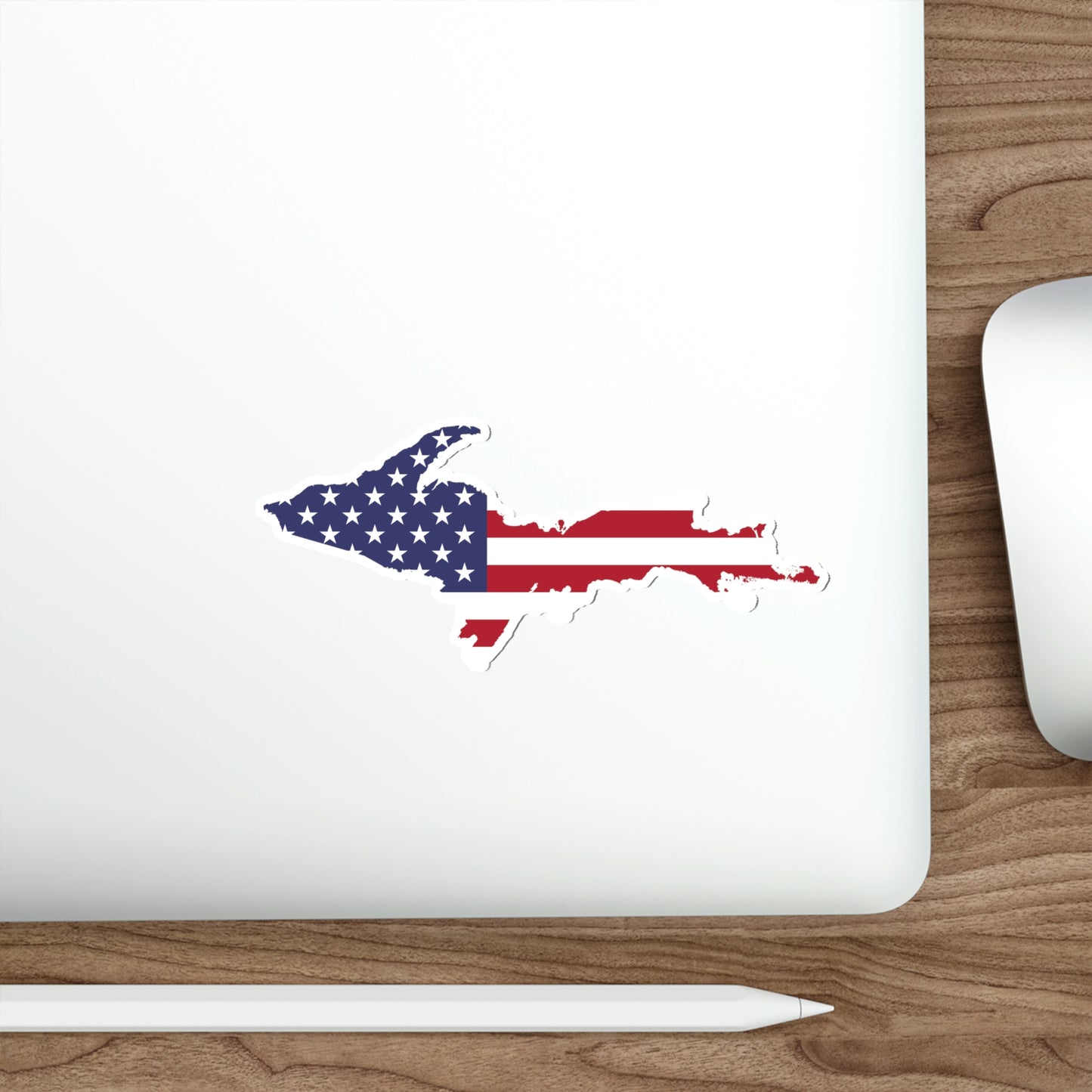 Michigan Upper Peninsula Die Cut Stickers (w/ UP USA Flag Outline) | Indoor/Outdoor