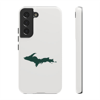 Michigan Upper Peninsula Tough Phone Case (Birch Bark White w/ Green UP Outline) | Samsung & Pixel Android