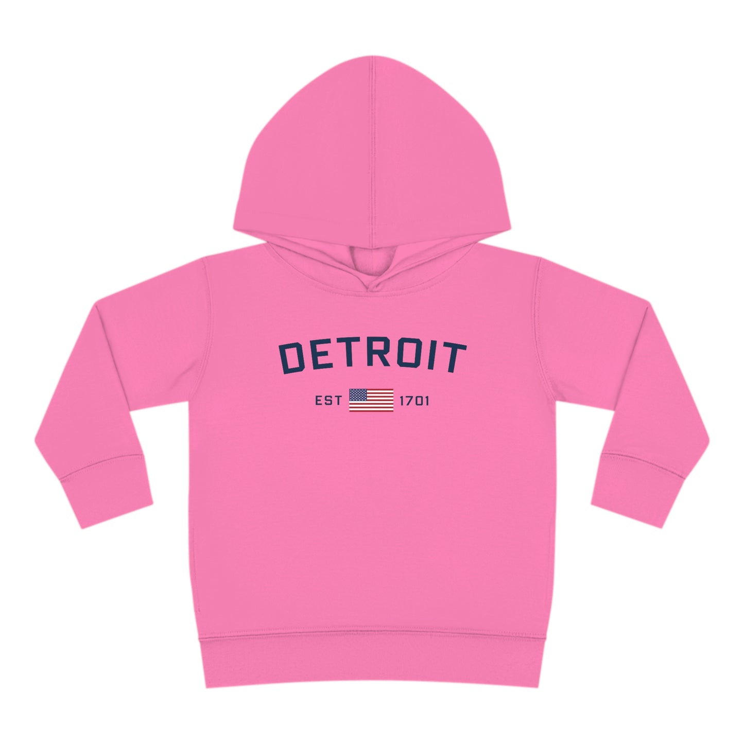 'Detroit EST 1701' Hoodie (w/USA Flag Outline) | Unisex Toddler