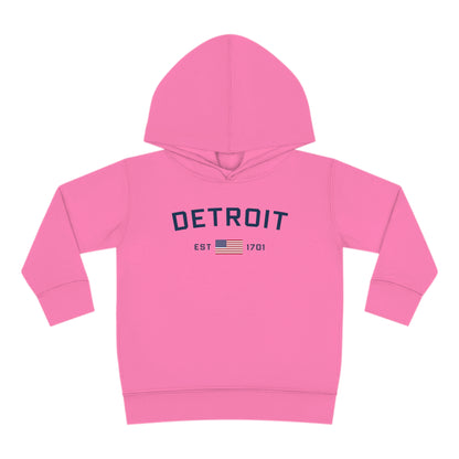 'Detroit EST 1701' Hoodie (w/USA Flag Outline) | Unisex Toddler