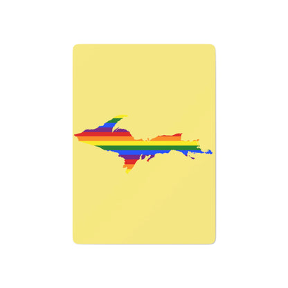 Michigan Upper Peninsula Poker Cards (Yellow Cherry Color w/ UP Pride Flag Outline)