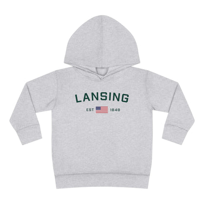 'Lansing EST 1848' Hoodie (w/USA Flag Outline) | Unisex Toddler