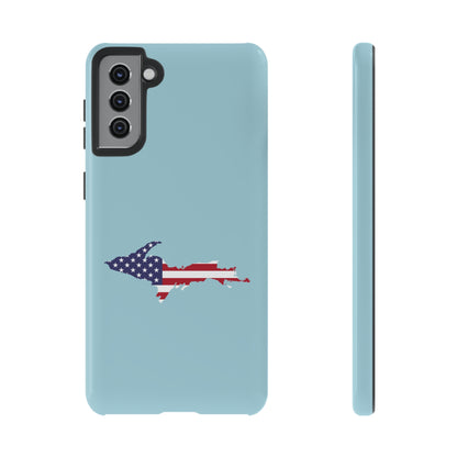 Michigan Upper Peninsula Tough Phone Case ('58 Caddie Blue w/ UP USA Flag Outline) | Samsung & Pixel Android