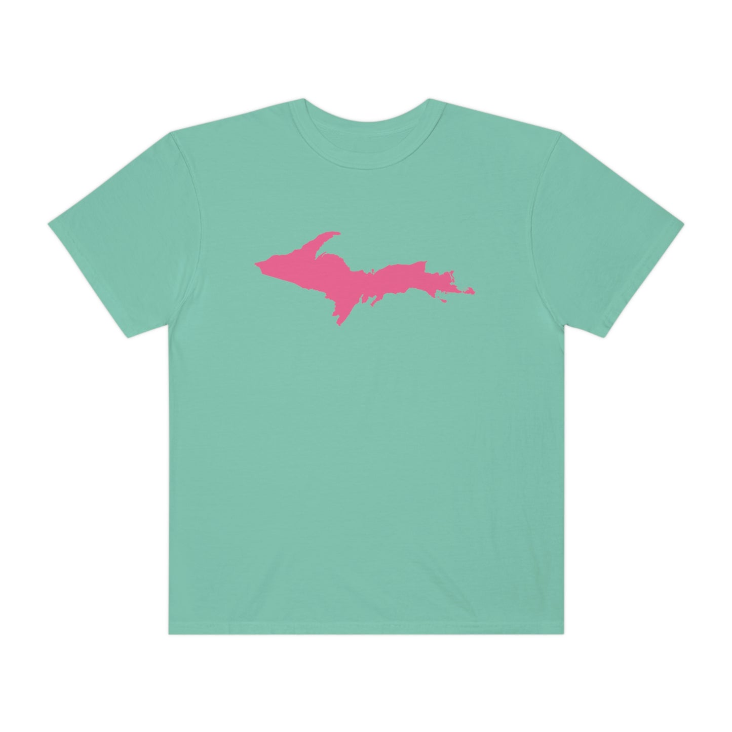 Michigan Upper Peninsula T-Shirt (w/ Pink UP Outline) | Unisex Garment-Dyed