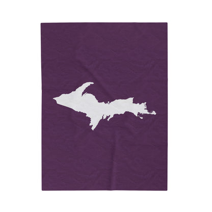 Michigan Upper Peninsula Plush Blanket (w/ UP Outline) | Plum
