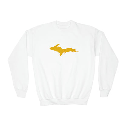 Michigan Upper Peninsula Youth Sweatshirt (w/ Gold UP Outline)