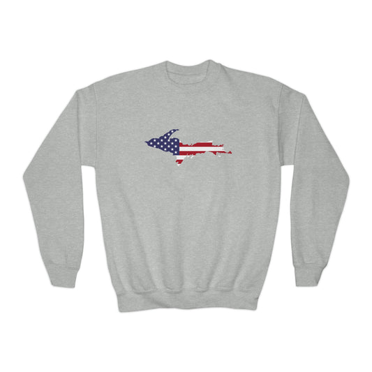 Michigan Upper Peninsula Youth Sweatshirt (w/ UP USA Flag Outline)
