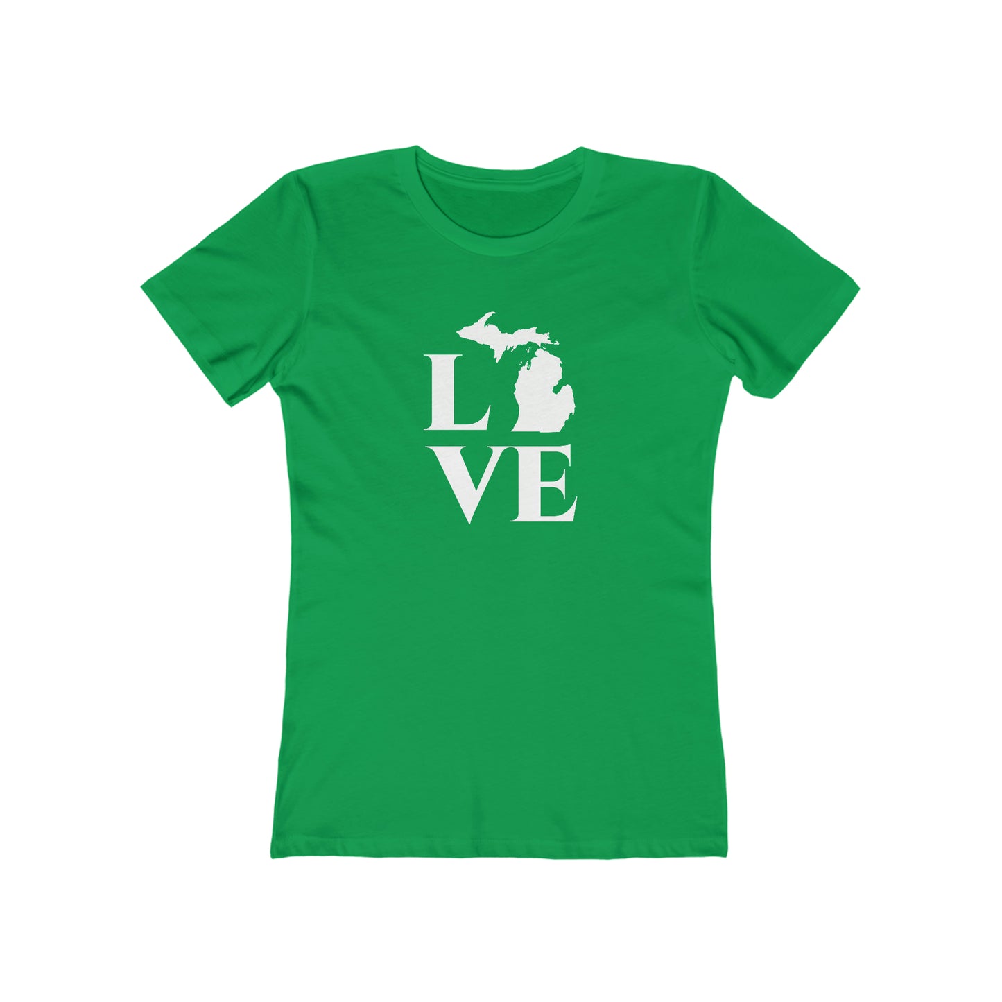 Michigan 'Love' T-Shirt (Roman Serif Font) | Women's Boyfriend Cut