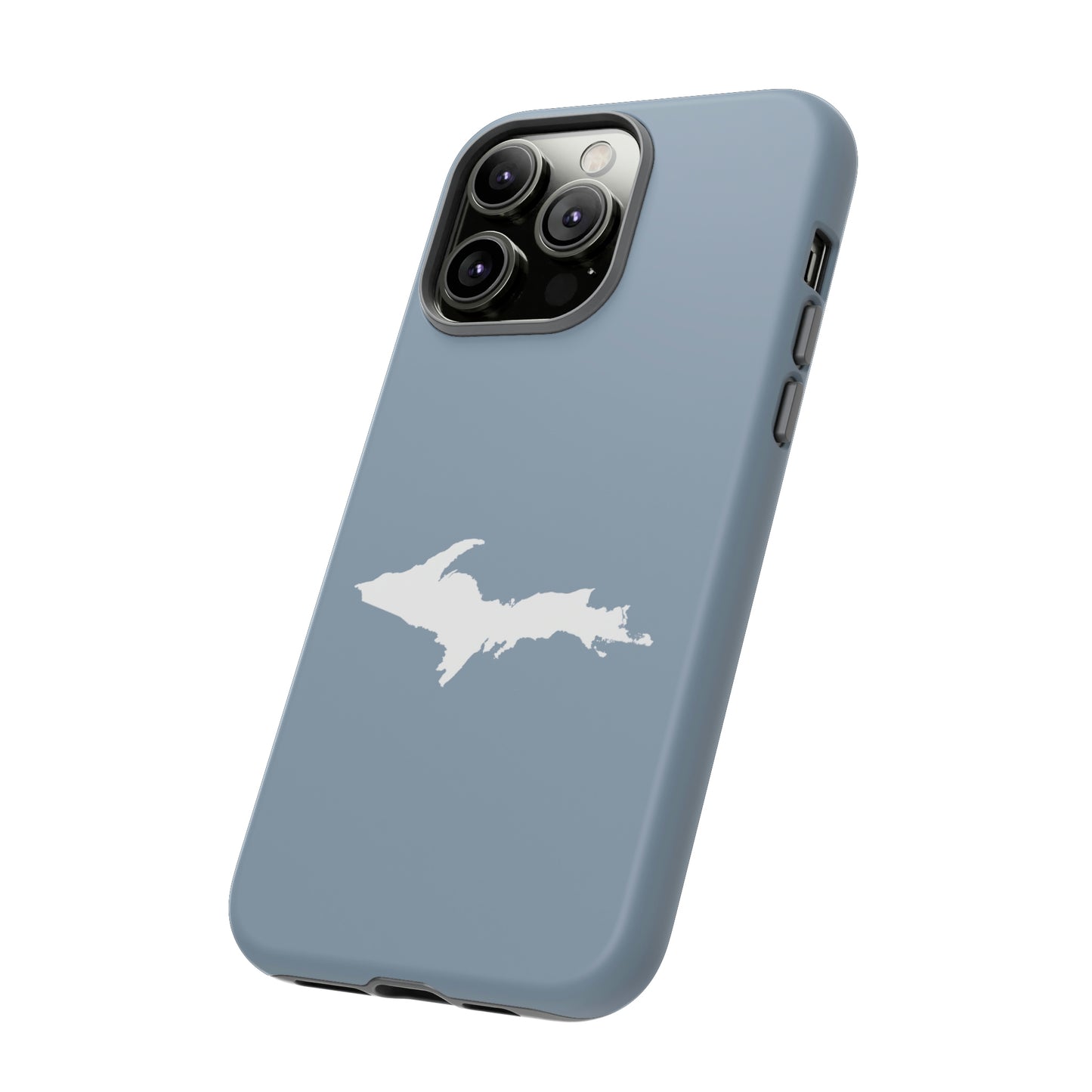 Michigan Upper Peninsula Tough Phone Case (B24 Liberator Grey w/ UP Outline) | Apple iPhone