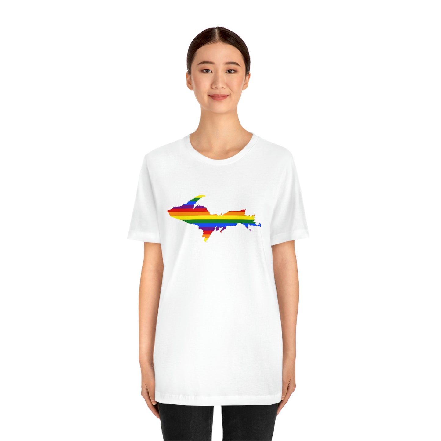 Michigan Upper Peninsula T-Shirt (w/ UP Pride Flag Outline) | Unisex Standard Fit