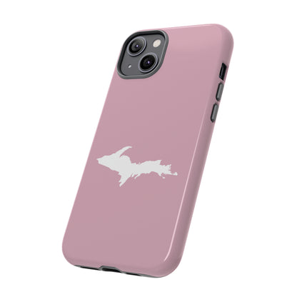 Michigan Upper Peninsula Tough Phone Case (Pink w/ UP Outline) | Apple iPhone