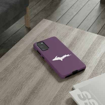 Michigan Upper Peninsula Tough Phone Case (Plum w/ UP Outline) | Samsung & Pixel Android