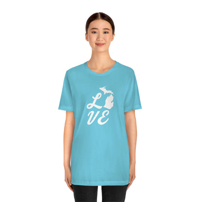 Michigan 'Love' T-Shirt (Retro Script Font) | Unisex Standard Fit