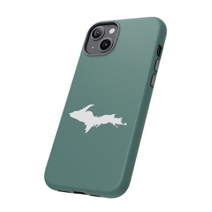 Michigan Upper Peninsula Tough Phone Case (Copper Green w/ UP Outline) | Apple iPhone