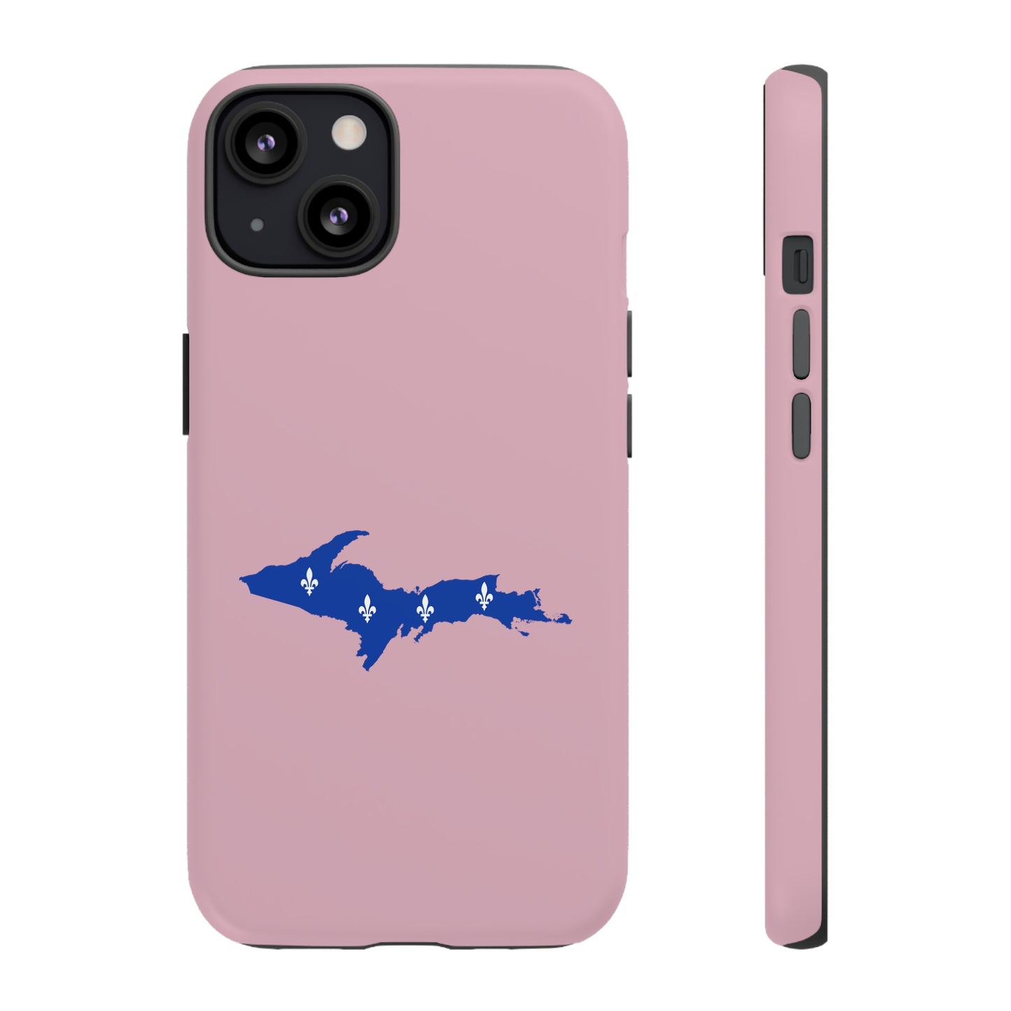 Michigan Upper Peninsula Tough Phone Case (Pink w/ UP Quebec Flag Outline) | Apple iPhone