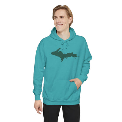 Michigan Upper Peninsula Hoodie (w/ Green UP Outline) | Unisex Garment-Dyed