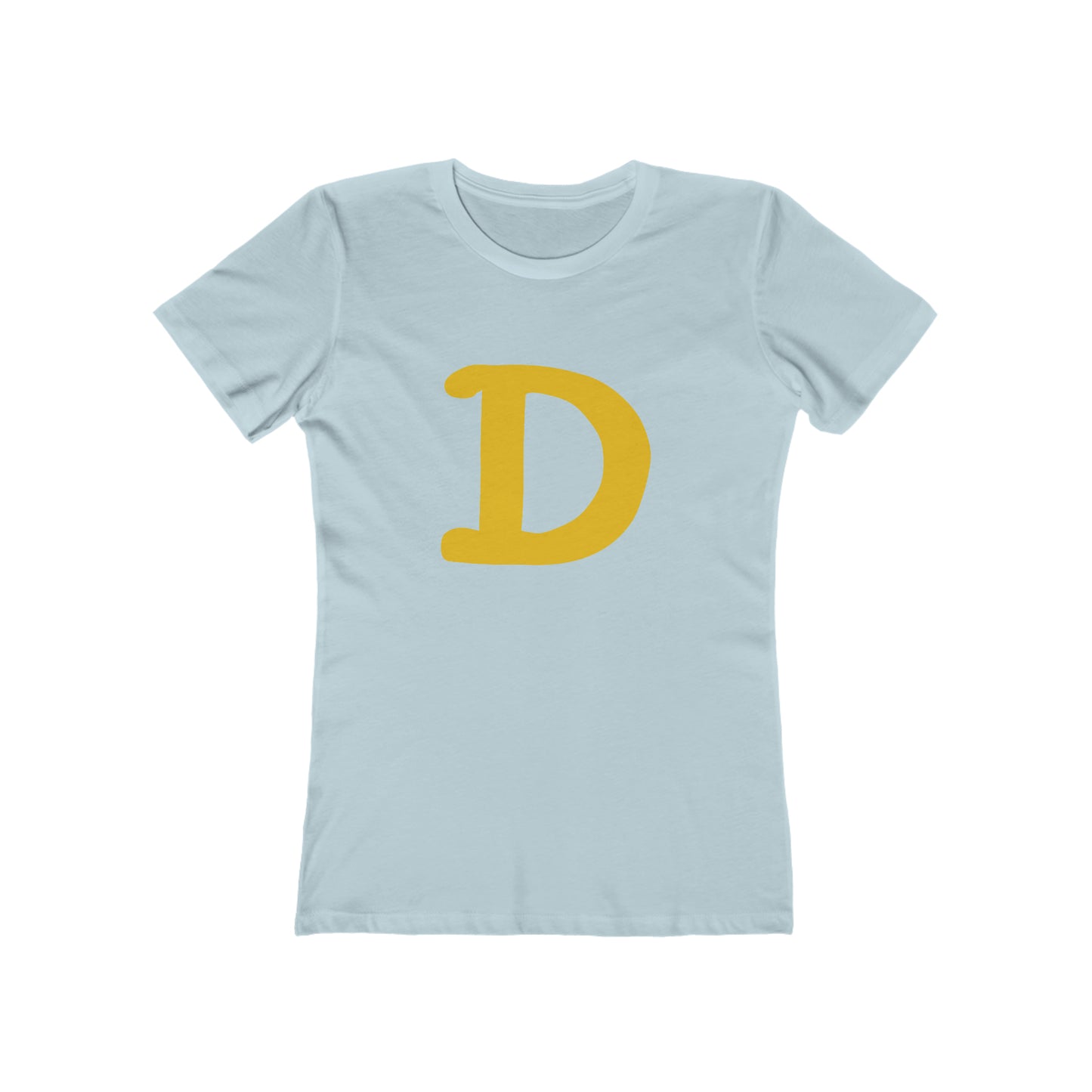 Detroit 'Old French D' T-Shirt (Gold Full Body Outline) | Women's Boyfriend Cut