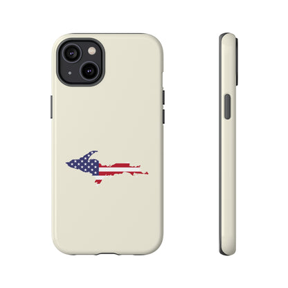 Michigan Upper Peninsula Tough Phone Case (Ivory Color w/ UP USA Outline) | Apple iPhone