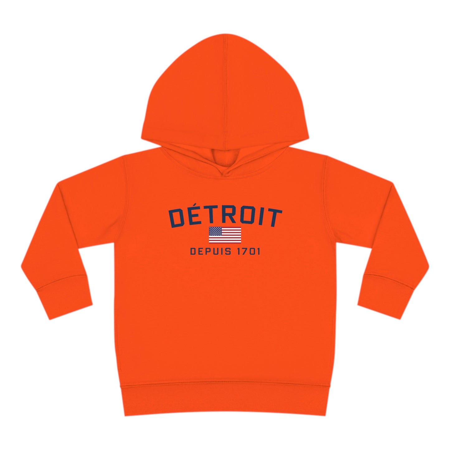 'Détroit Depuis 1701' Hoodie (w/USA Flag Outline) | Unisex Toddler