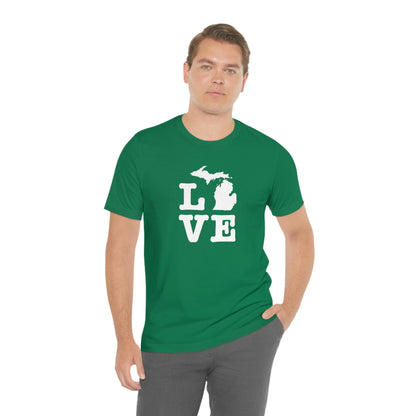 Michigan 'Love' T-Shirt (Typewriter Font) | Unisex Standard Fit