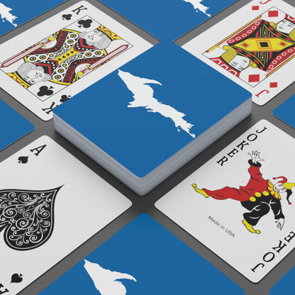 Michigan Upper Peninsula Poker Cards (Azure w/ UP Outline)