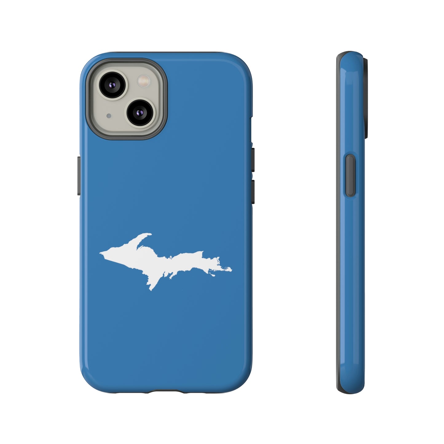 Michigan Upper Peninsula Tough Phone Case (Lake Superior Blue w/ UP Outline) | Apple iPhone