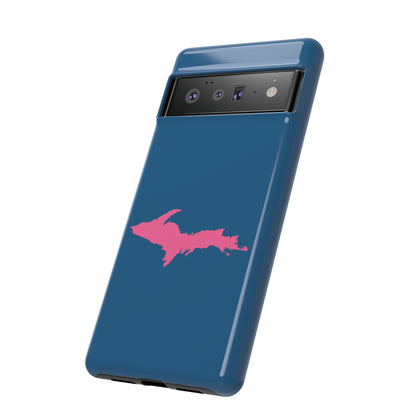 Michigan Upper Peninsula Tough Phone Case (Blueberry w/ Pink UP Outline) | Samsung & Pixel Android