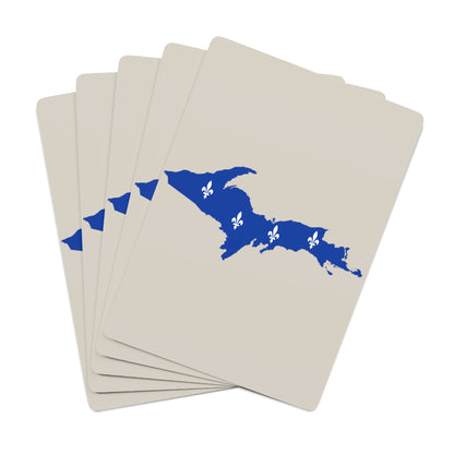 Michigan Upper Peninsula Poker Cards (Canvas Color w/ UP Quebec Flag Outline)