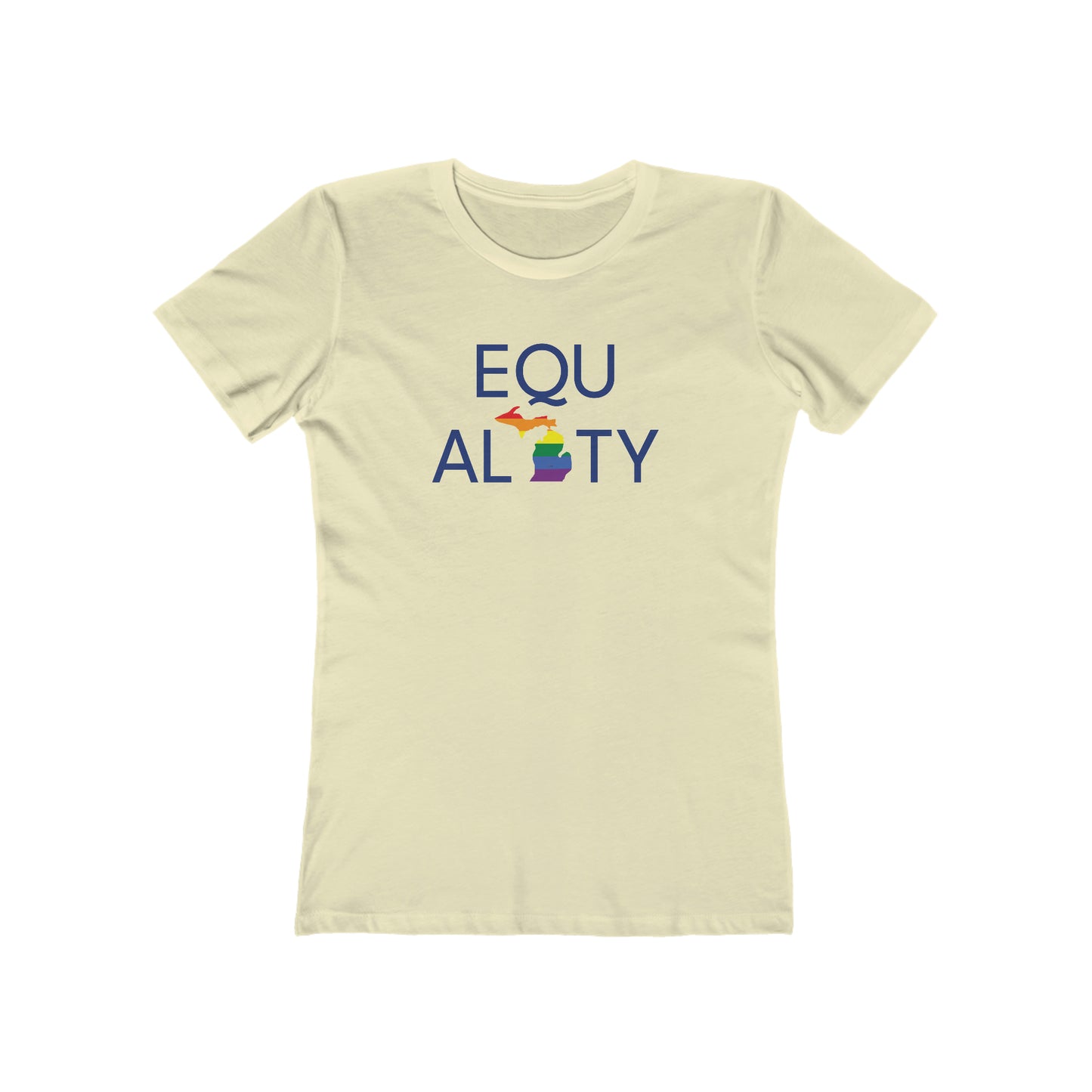 'Equality' T-Shirt (w/ LGBTQ Pride Colors) | Women's Boyfriend Cut