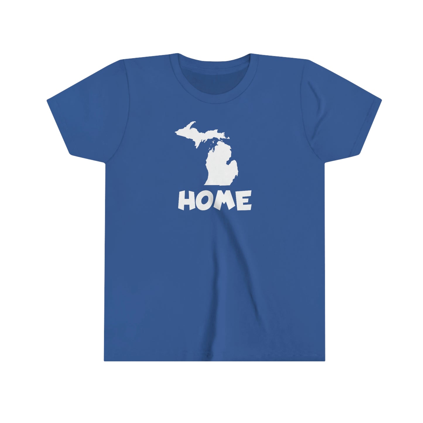 Michigan 'Home' T-Shirt (Whimsical Sans Font) | Youth Short Sleeve