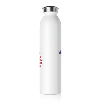 Michigan Patriotic Water Bottle (w/ UI USA Flag Outline) | 20oz Double-Walled