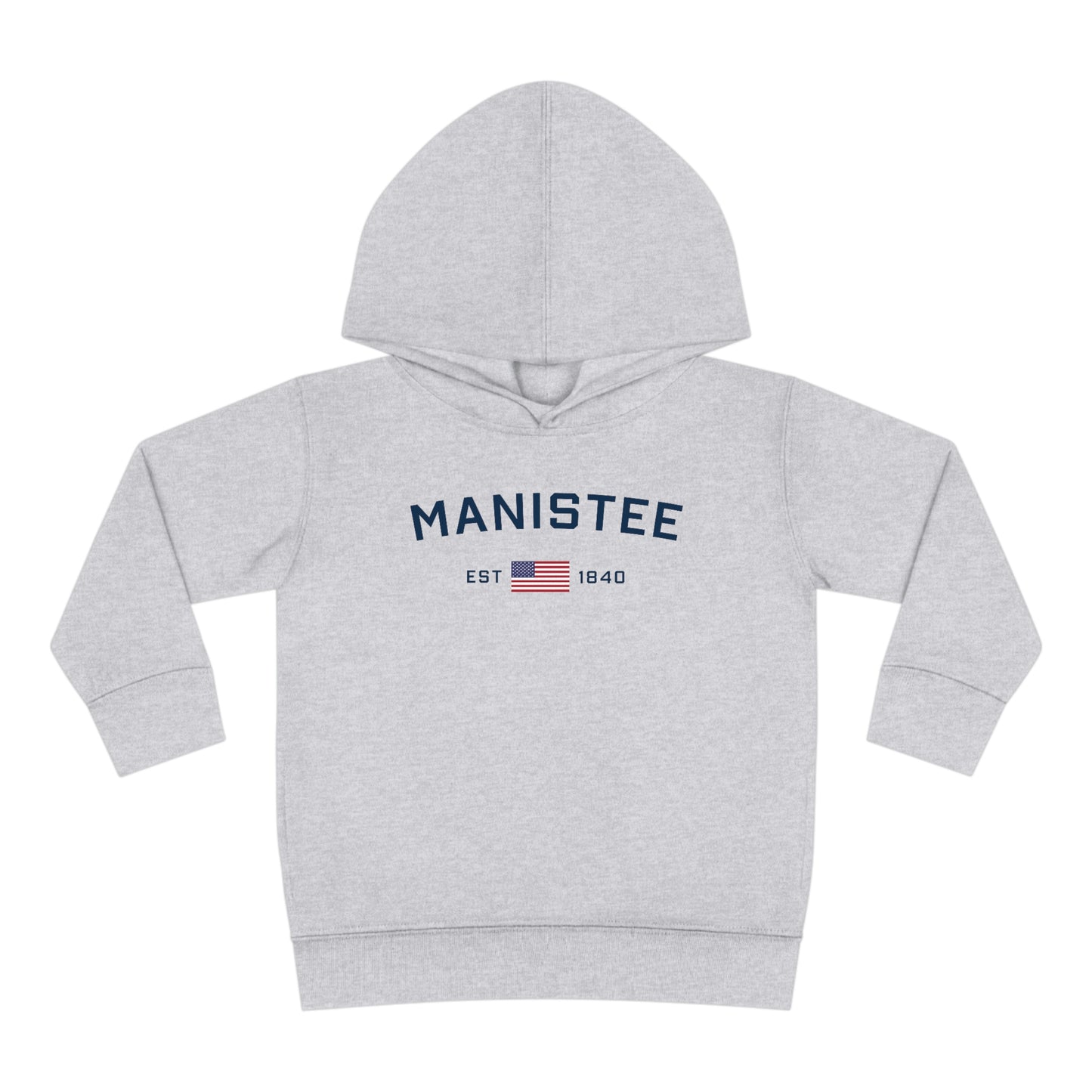 'Manistee EST 1840' Hoodie (w/USA Flag Outline) | Unisex Toddler