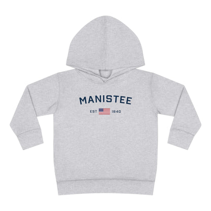 'Manistee EST 1840' Hoodie (w/USA Flag Outline) | Unisex Toddler