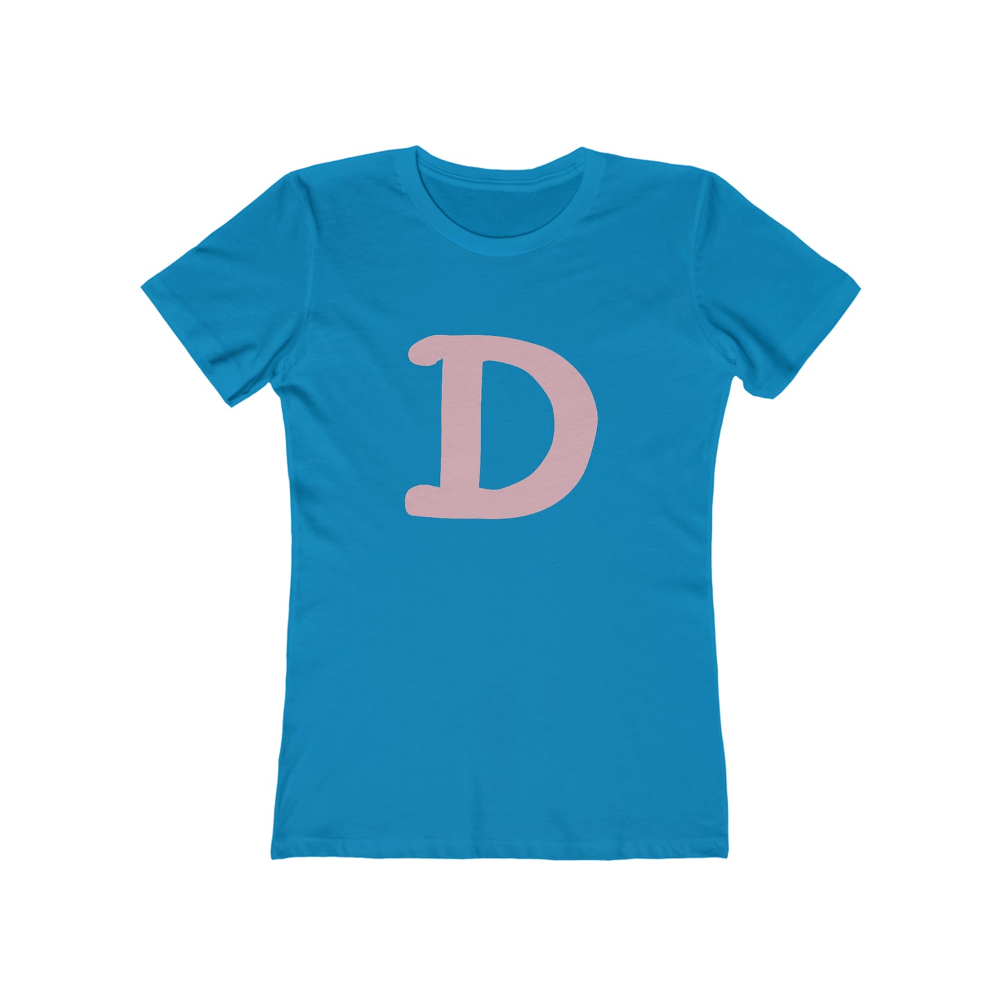 Detroit 'Old French D' T-Shirt (Pink Full Body Outline) | Women's Boyfriend Cut