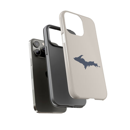 Michigan Upper Peninsula Tough Phone Case (Canvas Color w/ UP Outline) | Apple iPhone